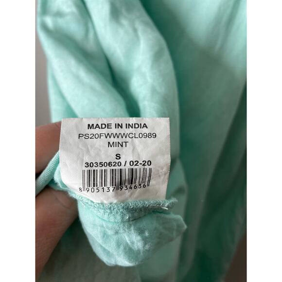 Project Eve Mint Green Linen Viscose Midi Dress Short Sleeve Modest Sz Small - Picture 9 of 10